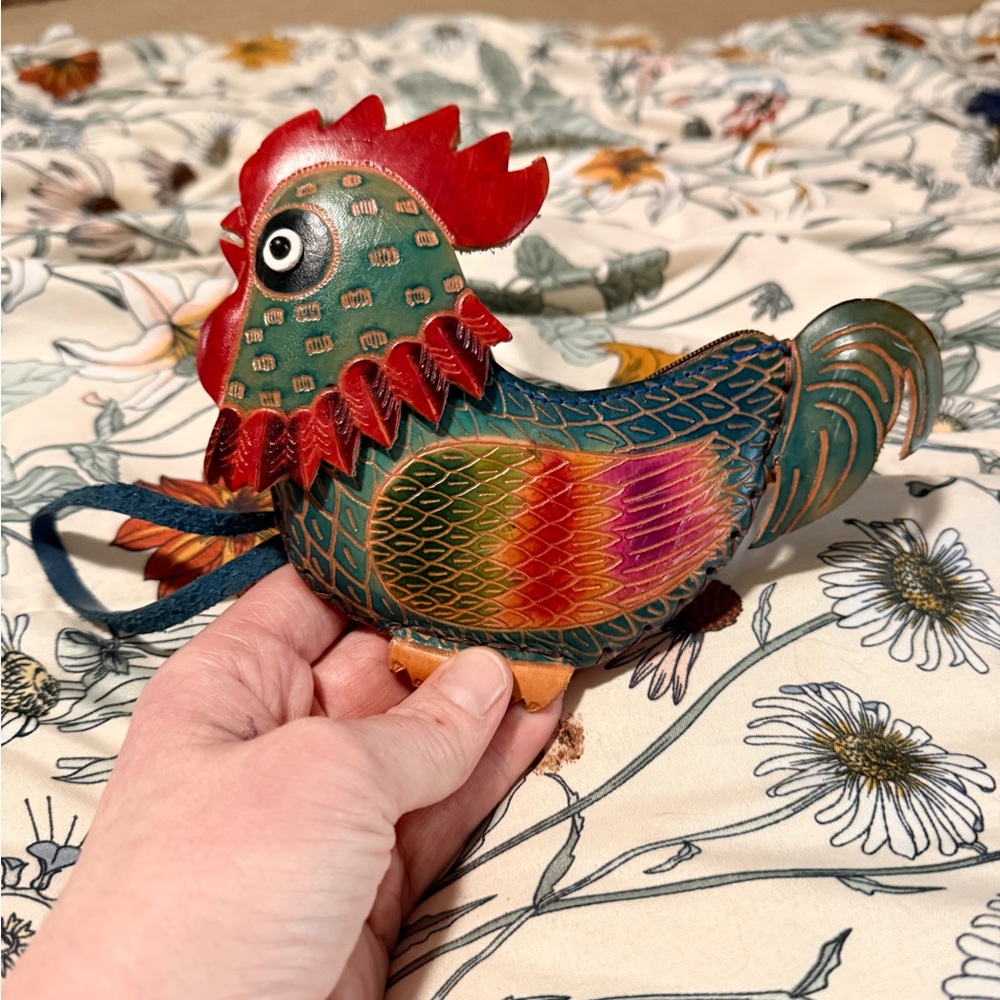 Leather Chicken Coin pouch